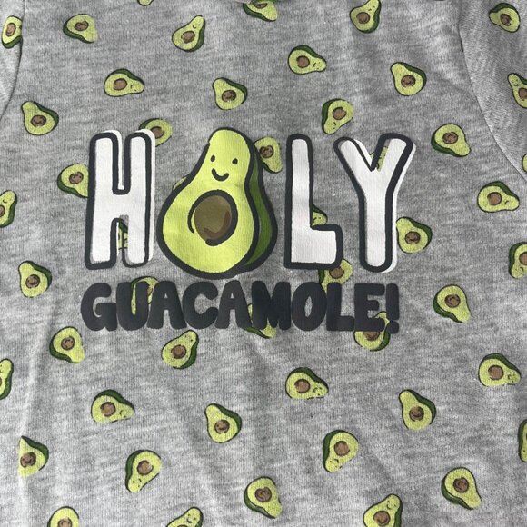 Quiltex Baby Shirt Holy Guacamole Gray Green Snap Shoulder Size 18 Months New - Picture 3 of 11